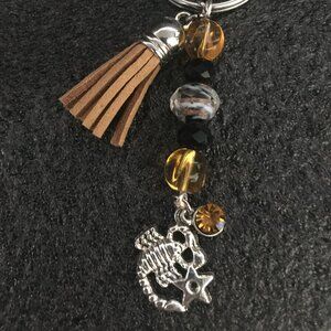 Scorpio Keychain with Topaz Beads & Zodiac Charm